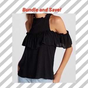 🔓🛑 3 FOR $20 Express Ruffle Casual Top (Black)